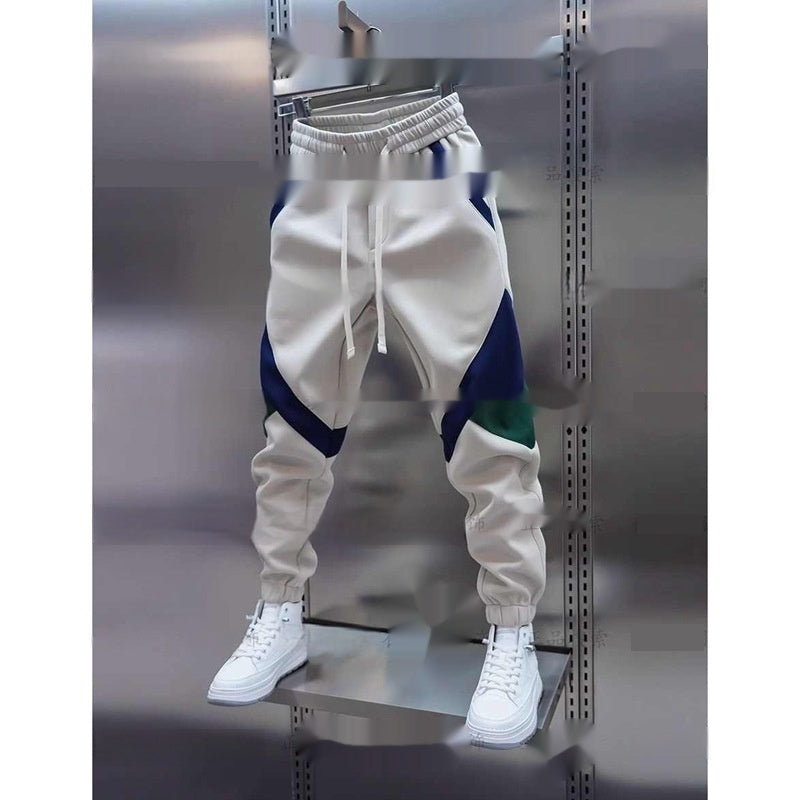 Color Matching Ankle-tied Track Sweatpants